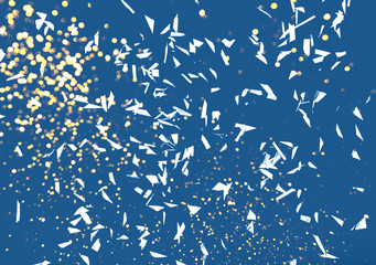 Silver sparkles on blue background