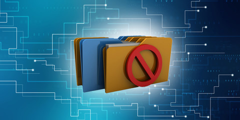 3d rendering folder with documents
