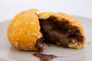 Bomboloni - Italian doughnuts stuffed with chocolate
