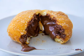 Bomboloni - Italian doughnuts stuffed with chocolate