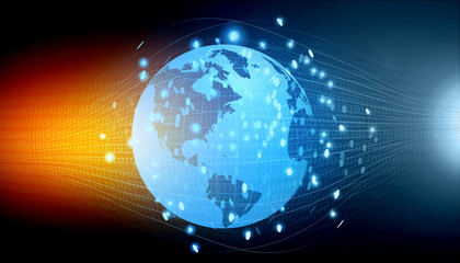 World in Fiber optics abstract  background. Digital illustration