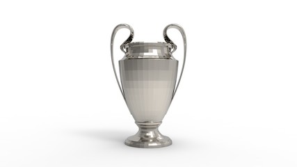 3d rendering of a championship trophy award isolated in studio