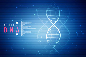 2d render of dna structure, abstract background