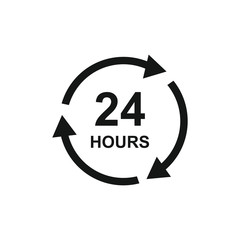 24hours icon vector symbol design