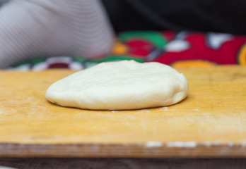 soft pizza dough, selective focus