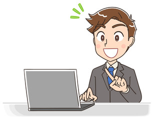 ビジネスマン スーツ 男 イラスト素材 かわいい マンガ