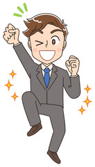 ビジネスマン スーツ 男 イラスト素材 かわいい マンガ