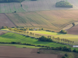 vue aérienne de la campagne à Magny-en-Vexin dans le Val d'Oise en France