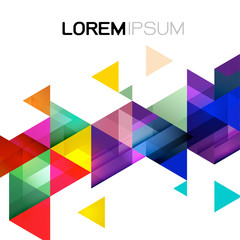 Vector abstract colorful gradient and modern overlapping geometric template on white background and space for text.