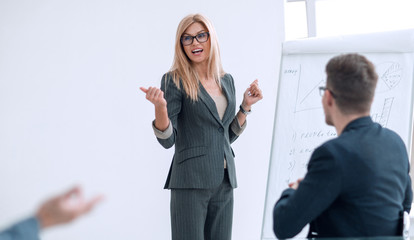 project Manager telling a business partner about a new project