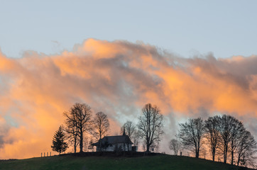 St. Anna-Kapelle Mit rosaroten Wolken