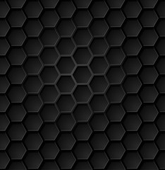 Vector abstract black hexagon seamless pattern eps