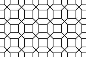 Abstract geometric line pattern seamless black lines and white background.
