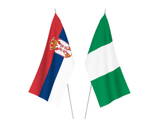 Serbia and Nigeria flags