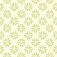 Fototapeta premium Floral background. Olive green seamless pattern