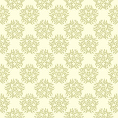 Floral seamless pattern. Olive green background