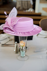 Pink Ladies Hat as a centerpiece for a table decoration
