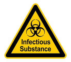 wso452 WarnSchildOrange - Warnschild / Warnzeichen - english text - Infectious Substance. (biohazard) - warning danger of infection - xxl g8828 - obrazy, fototapety, plakaty