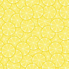 Lemon seamless pattern. Lemon slice on white background. Can be used for wallpaper, fabric, wrapping paper. Vector simple illustration - 311301928