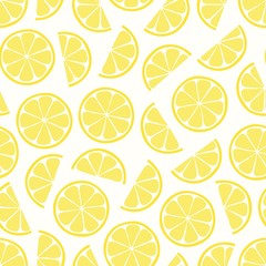 Lemon seamless pattern. Lemon slice on white background. Can be used for wallpaper, fabric, wrapping paper. Vector simple illustration - 311301967