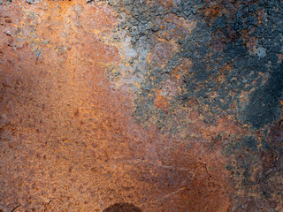 Rusty surface on metal plate