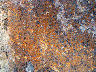 Rusty surface on metal plate