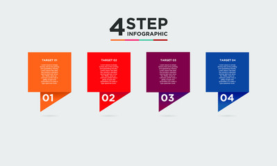 4 step infographic element. Business concept with 4 options and number, steps or processes. data visualization. Vector illustration.