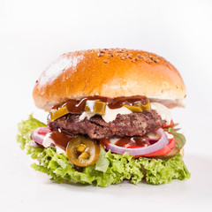 Haloperino pepper hamburger so tasty