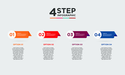 4 step infographic element. Business concept with 4 options and number, steps or processes. data visualization. Vector illustration.