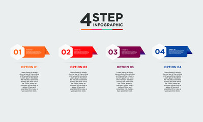 4 step infographic element. Business concept with 4 options and number, steps or processes. data visualization. Vector illustration.