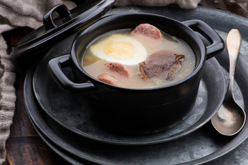 The sour soup made of rye flour