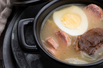 The sour soup made of rye flour