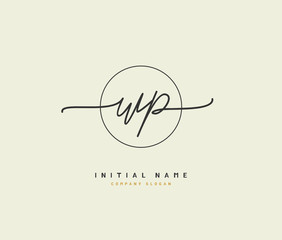 W P WP Beauty vector initial logo, handwriting logo of initial signature, wedding, fashion, jewerly, boutique, floral and botanical with creative template for any company or business.