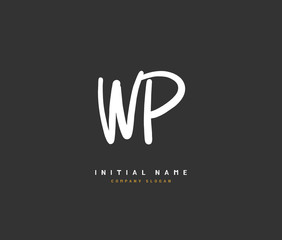 W P WP Beauty vector initial logo, handwriting logo of initial signature, wedding, fashion, jewerly, boutique, floral and botanical with creative template for any company or business.