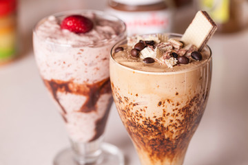 coffee milk shake and chocolate