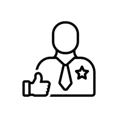 Black line icon for encourage 