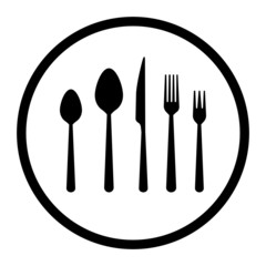  cutlery vector icon set. spoon and fork illustration sign collection. restaurant symbol or logo.