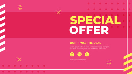 Special offer banner template. Promotion sale banner for website, flyer and poster
