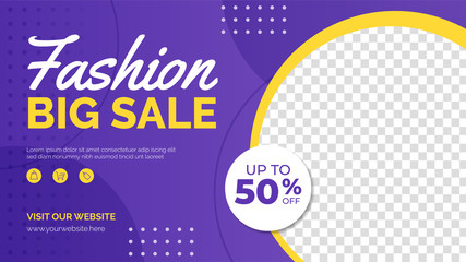 Fashion big sale banner template. Promotion sale banner for website, flyer and poster - obrazy, fototapety, plakaty