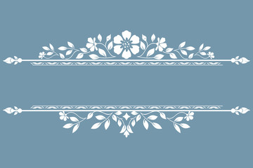 Vintage blue and white element. Graphic vector design. Damask graphic ornament