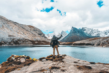 Five Colors Lake at Doacheng Yading National park, Sichuan, China. Last Shangri-la