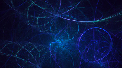 3D rendering abstract blue fractal light background