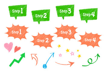 テクスチャ入り装飾タグ　吹き出し　セット