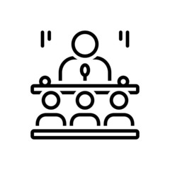 Black line icon for senate 