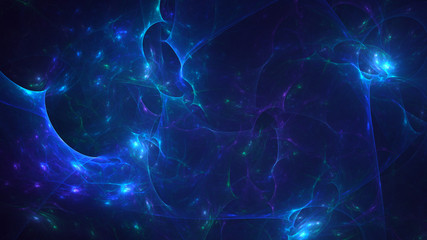 3D rendering abstract blue fractal light background