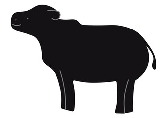 牛のイラスト　黒
