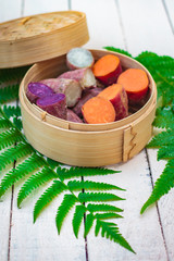 Boiled organic sweet potato.