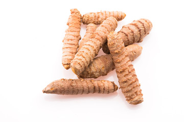 Turmeric whole tubers kurkuma, curcuma. Oriental spice