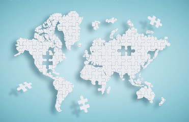 Puzzles world map