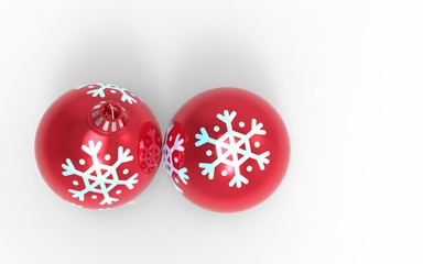 Two red Christmas decoration bauble